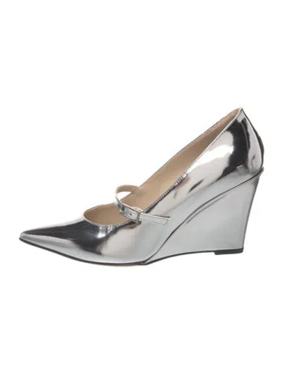 Pre-owned Theory Patent Leather Pumps In White
