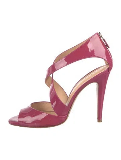 Pre-owned Theory Patent Leather Sandals In Pink