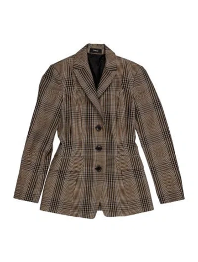 Pre-owned Theory Patterned Blazer In Black