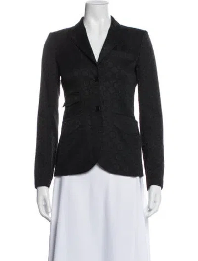 Pre-owned Theory Patterned Blazer In Black