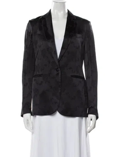 Pre-owned Theory Patterned Blazer In Black