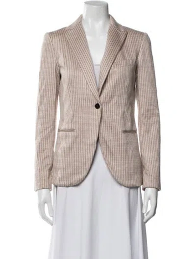 Pre-owned Theory Patterned Blazer In Neutrals