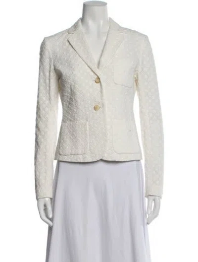 Pre-owned Theory Patterned Blazer In White