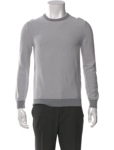 Pre-owned Theory Patterned Crew Neck Pullover In Grey
