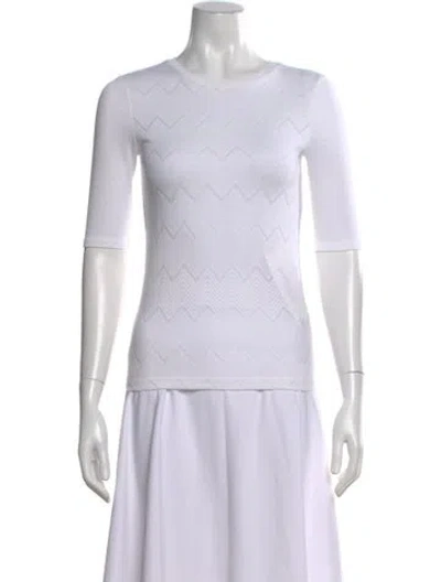 Pre-owned Theory Patterned Crew Neck Sweater In White