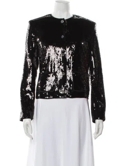 Pre-owned Theory Patterned Evening Jacket In Black