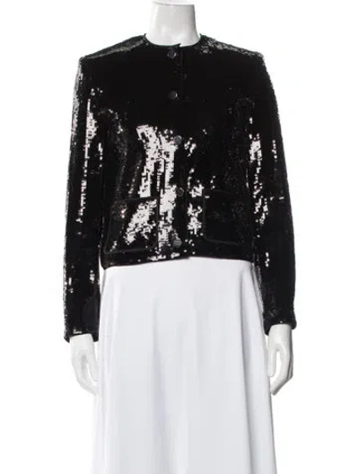 Pre-owned Theory Patterned Evening Jacket In Black