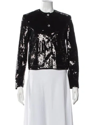 Pre-owned Theory Patterned Evening Jacket In Black