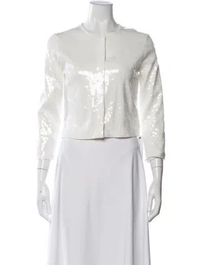 Pre-owned Theory Patterned Evening Jacket In White
