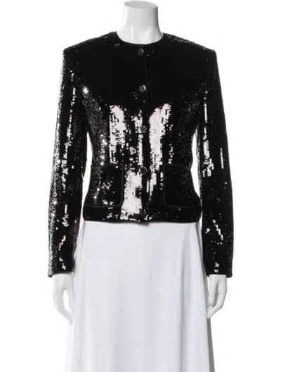 Pre-owned Theory Patterned Jacket In Black