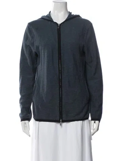 Pre-owned Theory Patterned Jacket In Blue