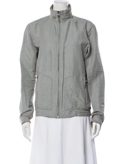 Pre-owned Theory Patterned Jacket In Grey
