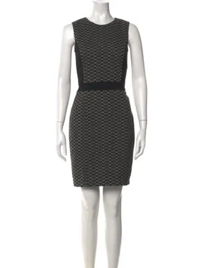 Pre-owned Theory Patterned Knee-length Dress In Black