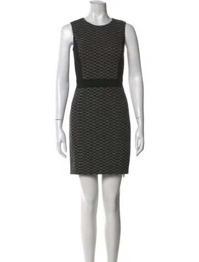 Pre-owned Theory Patterned Mini Dress In Black
