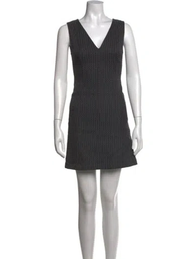 Pre-owned Theory Patterned Mini Dress In Black