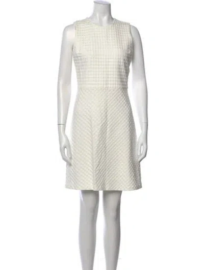 Pre-owned Theory Patterned Mini Dress In Neutral