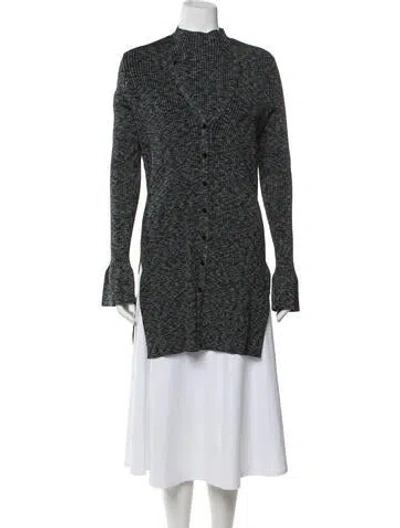 Pre-owned Theory Patterned Mock Neck Sweater In Blue