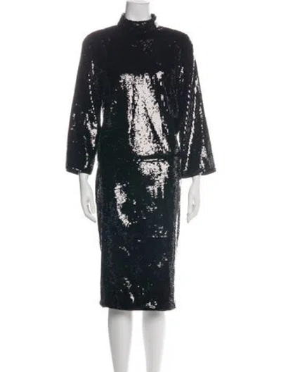Pre-owned Theory Patterned Sequin Embellishments Skirt Set In Black