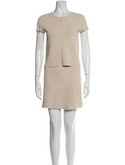 Pre-owned Theory Patterned Skirt Set In Neutral