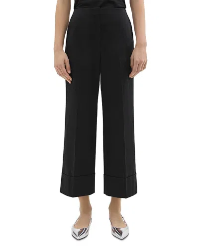 Theory High Waist Slim Cropped Pants In Blue