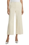THEORY PATTON WIDE CUFF STRETCH COTTON CROP trousers