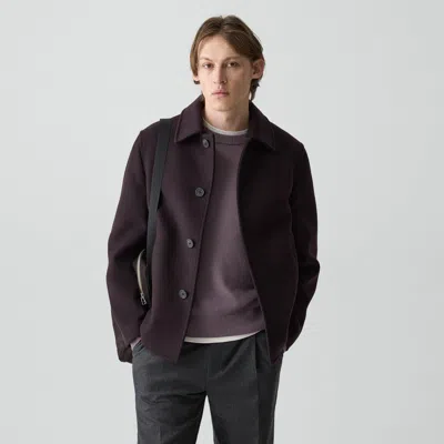 Theory Peacoat In Plush Melton In Purple