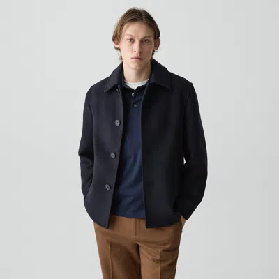 Theory Peacoat In Plush Melton In Blue