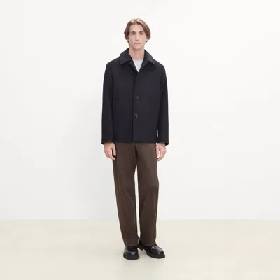 Theory Peacoat In Plush Melton In Blue