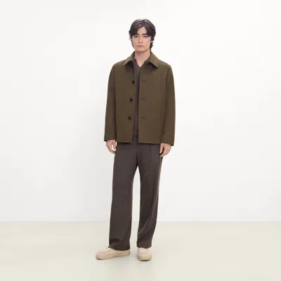 Theory Peacoat In Plush Melton In Green