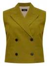Theory Double-breasted Vest In City Twill In Green