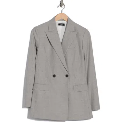 Theory Peak Lapel Double Breasted Blazer In Gray
