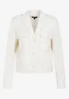 Theory Peak-lapeled Wool-blend Jacket In Ivory