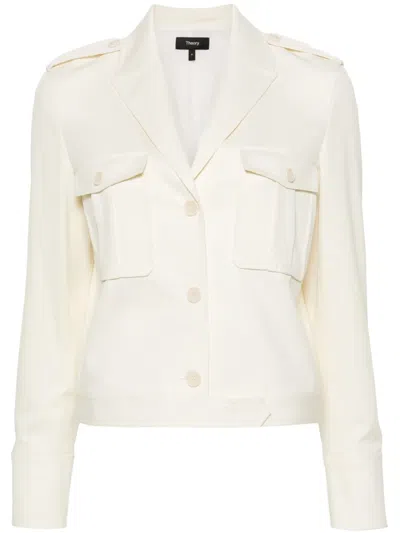 THEORY PEAK-LAPELS CROPPED JACKET