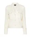 Theory Peak-lapeled Wool-blend Jacket In White