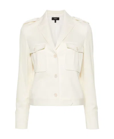 THEORY THEORY BUTTONED STRAIGHT HEM CROPPED JACKET