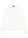 Theory Women's Draped Silk-georgette Blouse In White