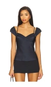 Theory Peek Camisole Layered Look Sleeveless Top In Blue