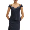 Theory Peek Camisole Layered Look Sleeveless Top In Blue