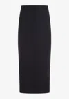 Theory Twill Midi Skirt In Navy