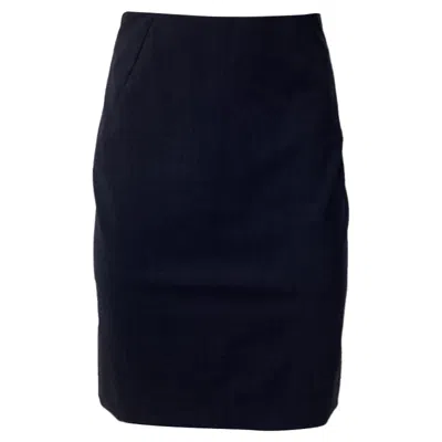 Theory Pencil Skirt In Navy Blue Wool
