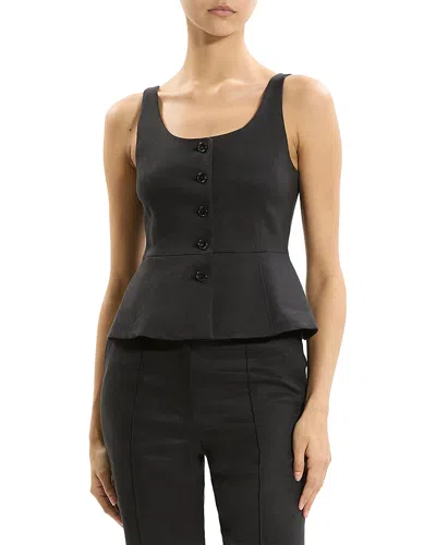 Theory Peplum Vest In Black