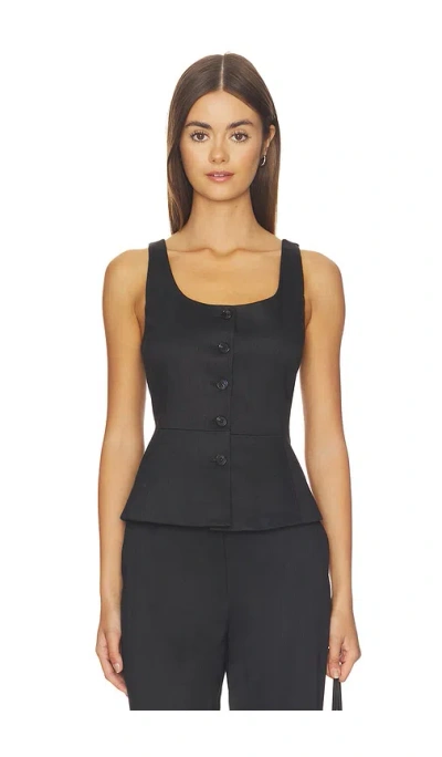 Theory Peplum Vest In Black