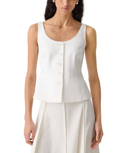Theory Linen Blend Vest In White