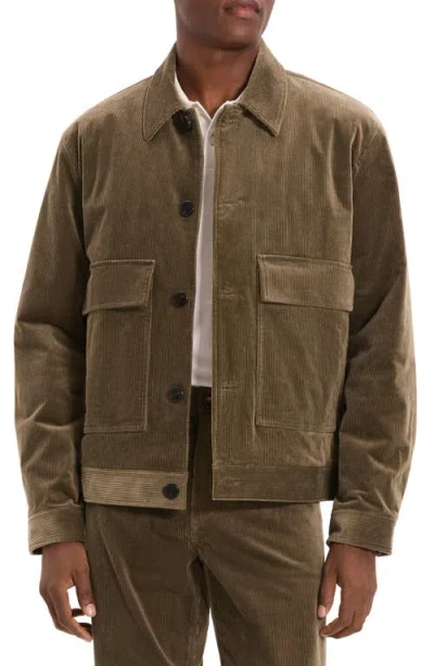 Theory Perfect Corduroy Button-up Jacket In Brown