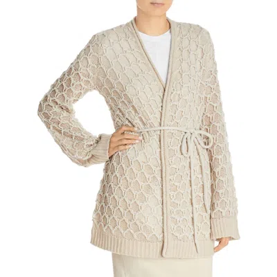 Theory Petites Womens Wool Textured Cardigan Sweater In Black