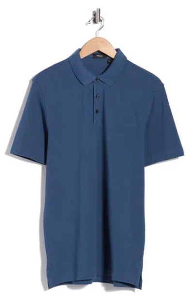 Theory Pima Cotton Button Polo In Sargasso