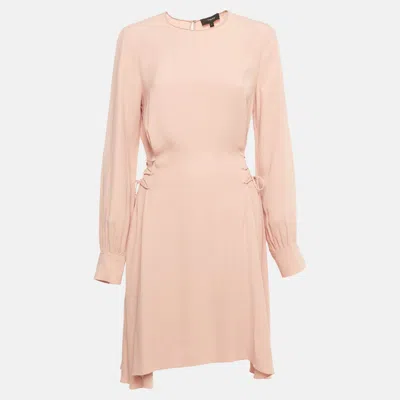 Pre-owned Theory Pink Crepe Lace-up Detail Mini Dress S