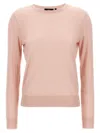 Theory 'round Neck Po' Knit Sweater In Pink