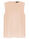 Theory Keyhole Back Lightweight Fabric Top In Pink