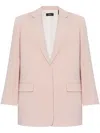 Theory Tailored Blazer With Back Vent And Shoulder Pads In Pink
